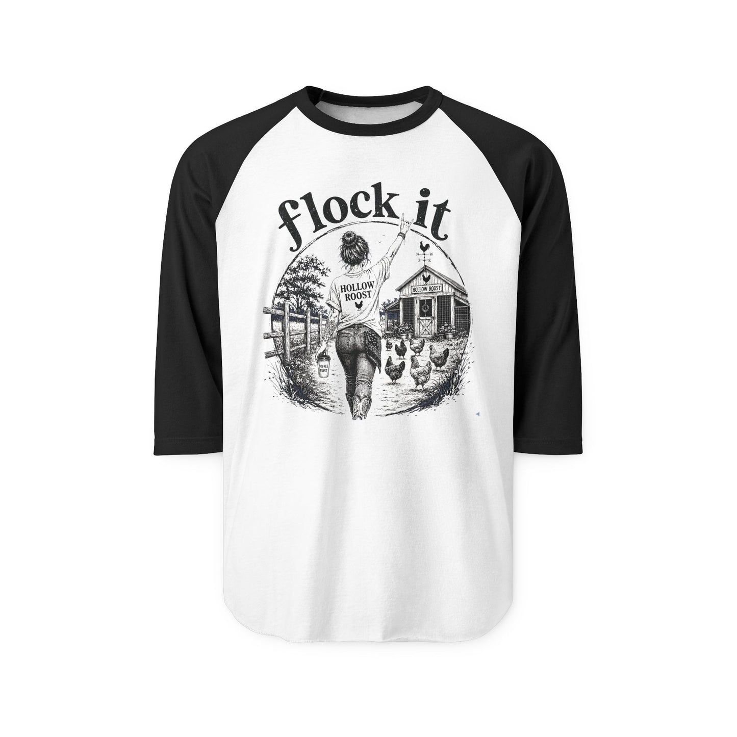 Flock it Unisex Three-Quarter Sleeve Raglan Shirt
