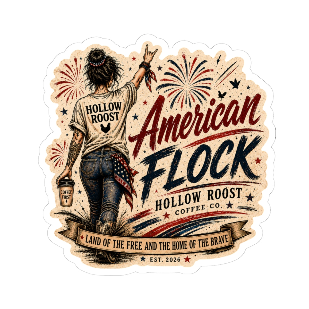 American flock sticker