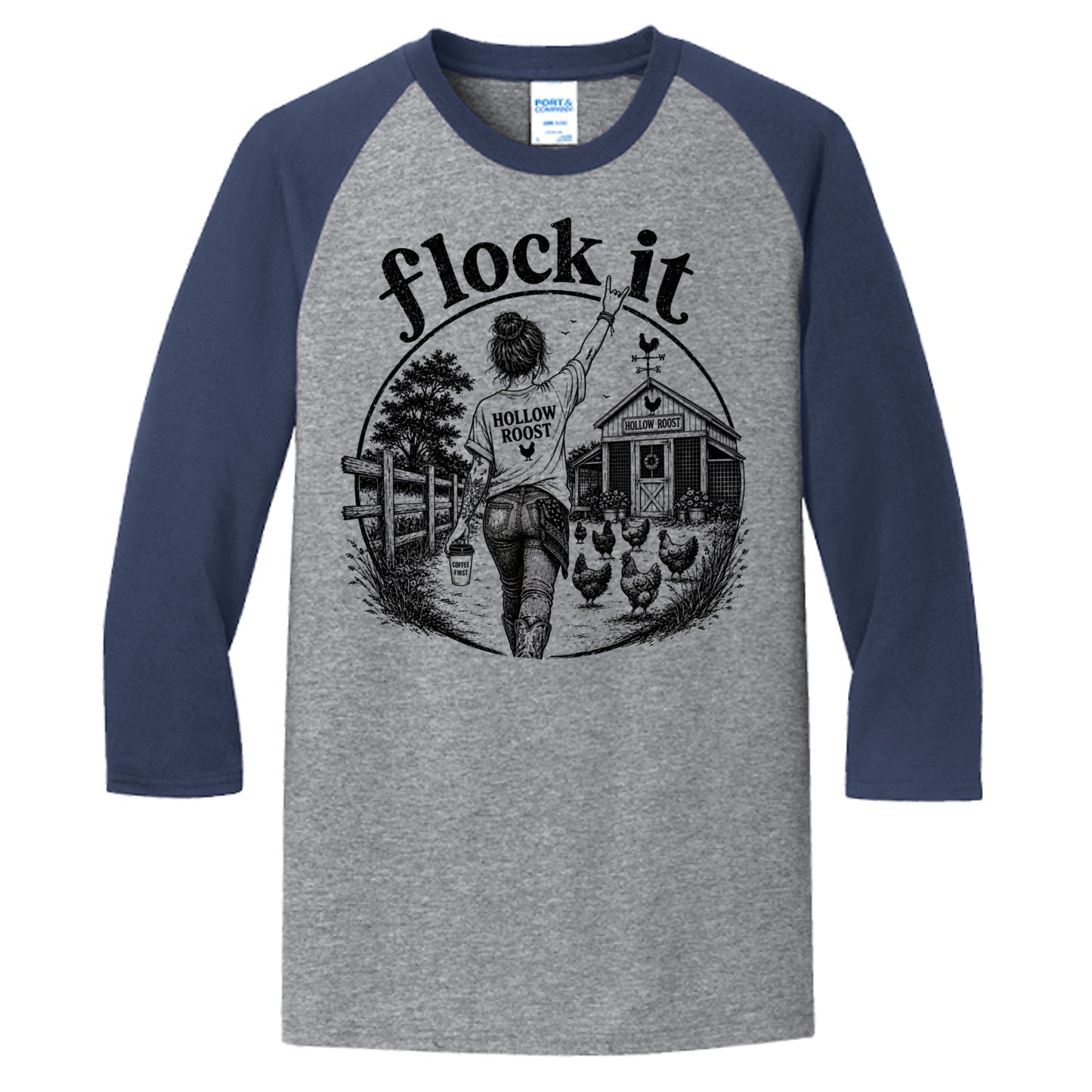 Athletic Heather/ Navy - PC55RS - FRONT